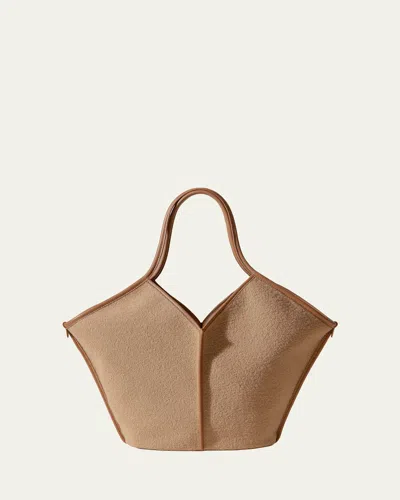 Hereu Calella Wool Tote Bag In Brown
