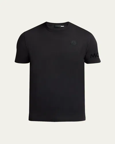 Moncler Soft Cotton Short Sleeve Crew Neck T-shirt In Black