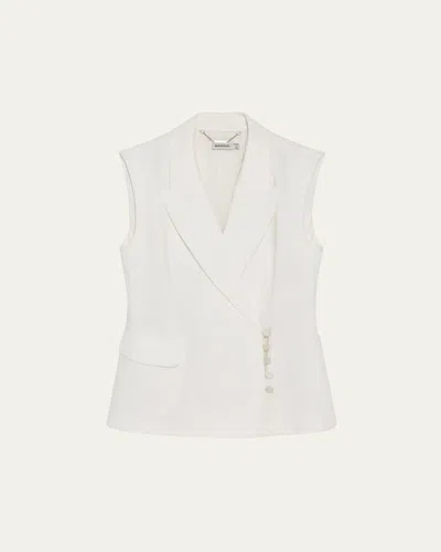 Simkhai Valarie Crossover-front Blazer Vest In White
