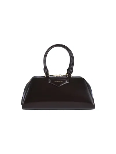 Givenchy Women Antigona East West Small Leather Shoulder Bag In Black