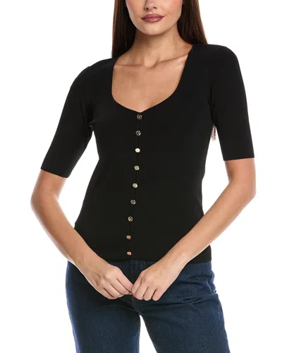 Elie Tahari The Jessica Sweetheart Sweater In Black