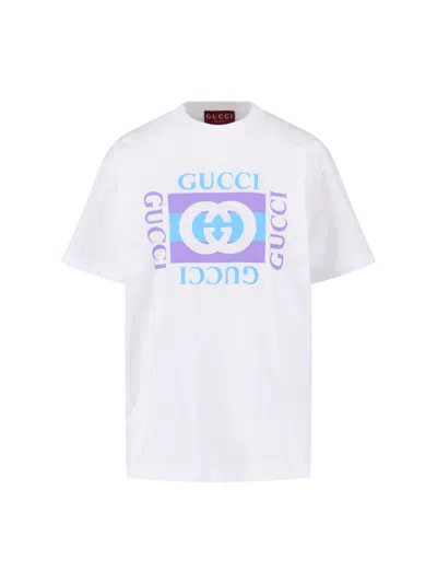 Gucci Women Cotton T-shirt With Print In White