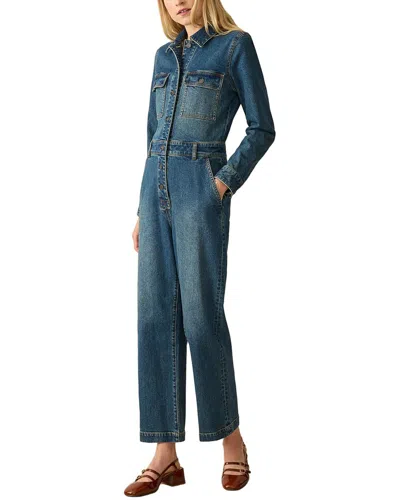 Faherty Michelle Denim Jumpsuit In Blue