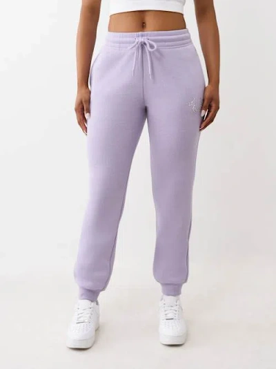 True Religion Women's Crystal Horseshoe Jogger In Purple