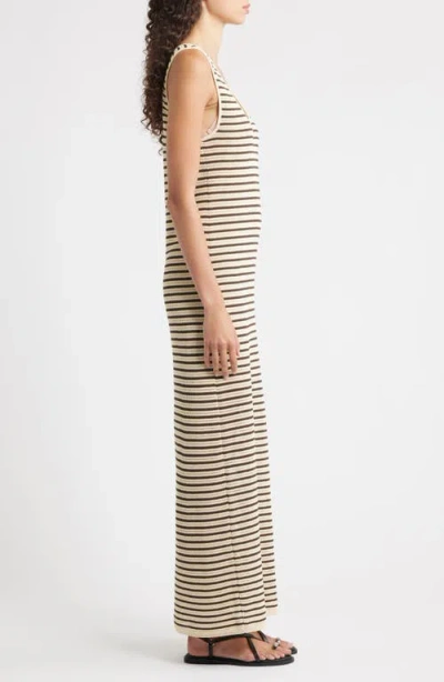 Rag & Bone Zoey Stripe Open Knit Maxi Tank Dress In Multi