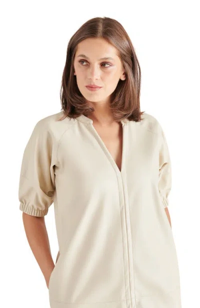 Steve Madden Jane Faux Leather Minidress In Bone