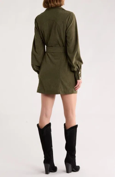 Area Stars Sosi Long Sleeve Shirtdress In Green