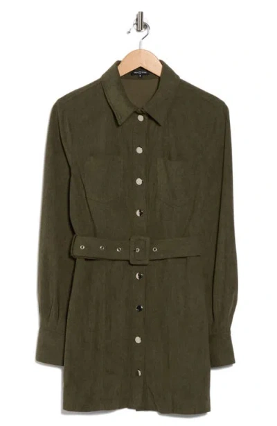 Area Stars Sosi Long Sleeve Shirtdress In Green