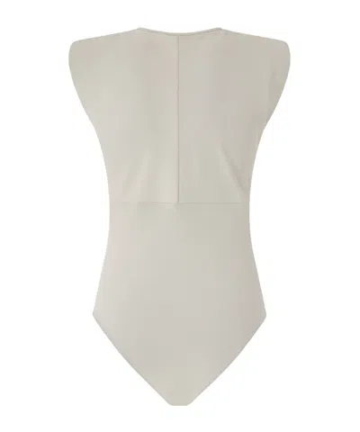 Pinko Run-resistant Bodysuit With Cut-out Detail In Gray