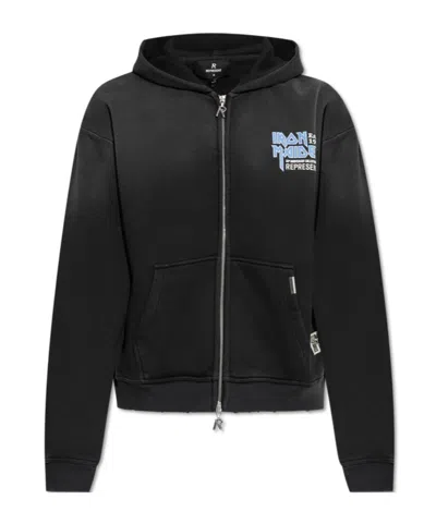 Represent Iron Maiden Anniversary Zipped Hoodie In Black