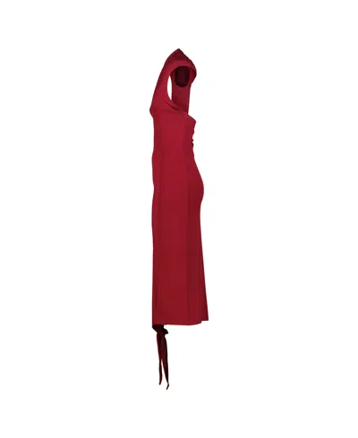 Courrèges One Shoulder Crepe Dress Woman Grenat In Viscose In Red