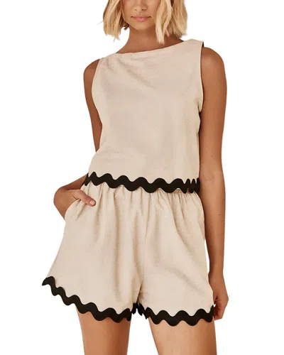 Camila Blanco 2pc Top & Short Set In Neutral