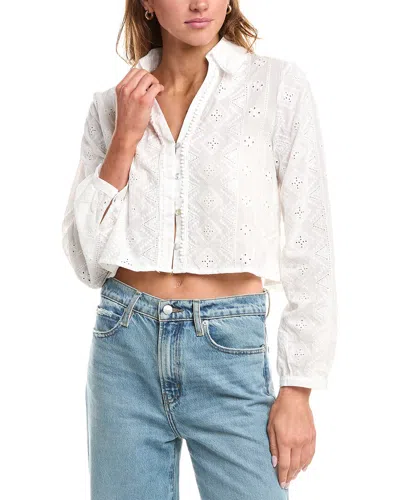 70/21 Broderie Crop Top In White