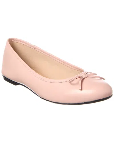 French Sole Emerald Leather Flat In Pink