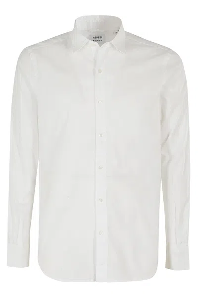 Aspesi Reduced White Shirt With Classic Collar In White