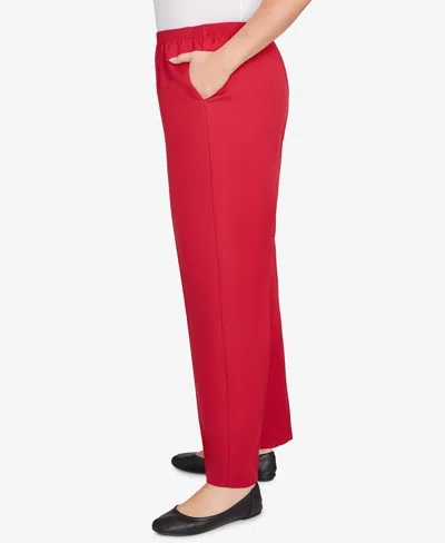 Alfred Dunner Plus Size Classic Poly Accord Short Length Pants In Red