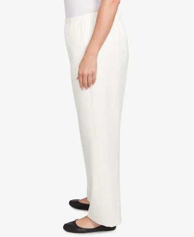 Alfred Dunner Plus Size Classic Poly Accord Short Length Pants In White