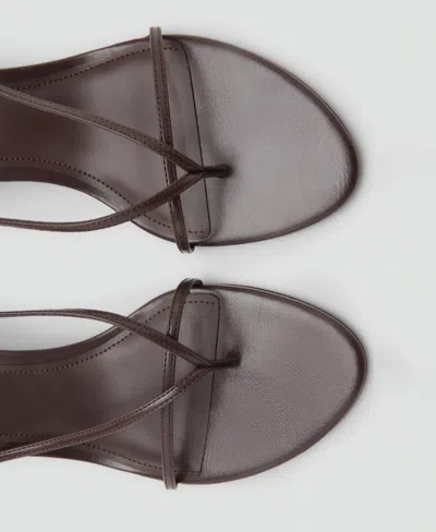 Mango Heeled Sandals With Thin Strap Chocolate In Brown