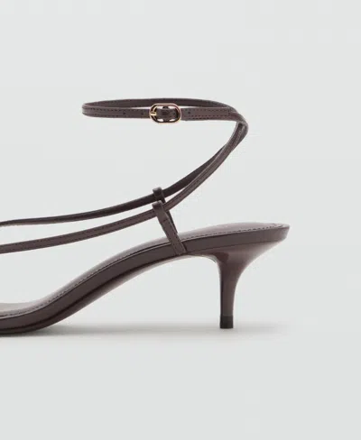 Mango Heeled Sandals With Thin Strap Chocolate In Brown
