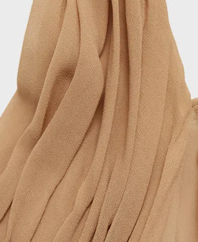 Mango Long Semi-transparent Dress With Crossed Neckline Nude In Neutral