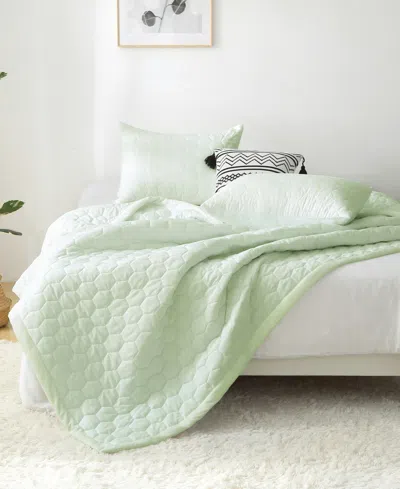 St. James Home Mini Honeycomb Down Alternative Blanket Set, Twin In Green