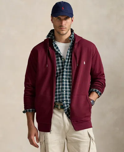 Polo Ralph Lauren Logo Zip Sweatshirt In Burgundy