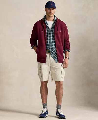 Polo Ralph Lauren Logo Zip Sweatshirt In Burgundy