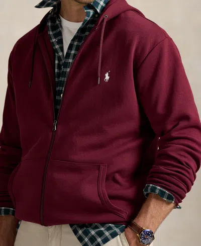 Polo Ralph Lauren Logo Zip Sweatshirt In Burgundy