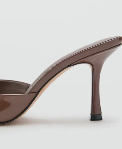 Mango Pointed Heel Sandals Chocolate In Brown