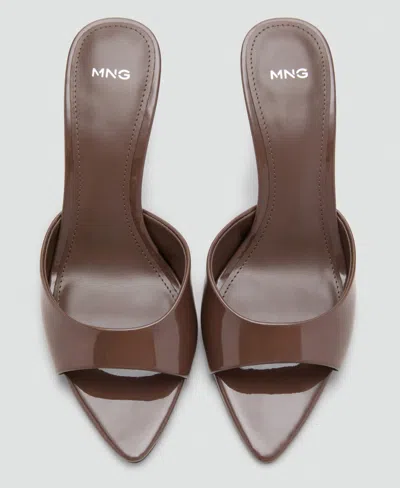 Mango Pointed Heel Sandals Chocolate In Brown