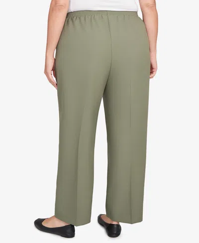 Alfred Dunner Plus Size Classic Poly Accord Short Length Pants In Green
