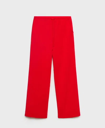 Mango Women's Drawstring Straight Pants In Red