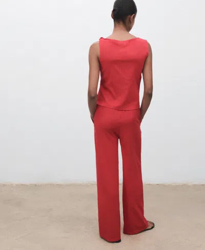 Mango Women's Drawstring Straight Pants In Red