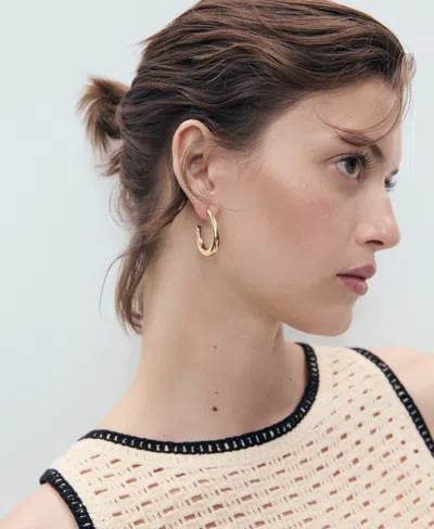 Mango Crochet Top With Floral Finishes Ecru In Neutral