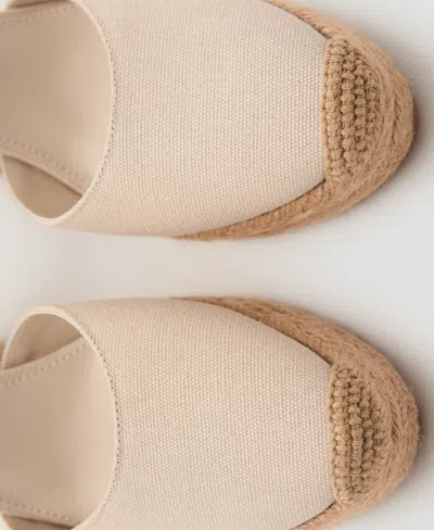 Mango Combined Tied Wedges Ecru In Neutral
