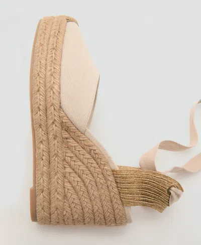 Mango Combined Tied Wedges Ecru In Neutral