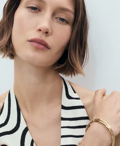 Mango Geometric-print Linen Waistcoat Ecru In White