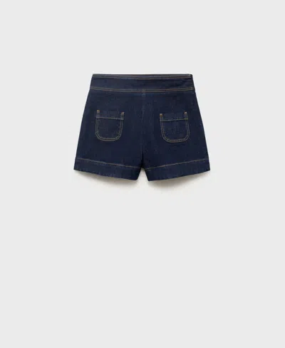 Mango Shirt Collar Sweater Dark Navy In Blue