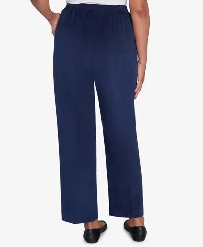 Alfred Dunner Plus Size Classic Corduroy Elastic Waist Short Length Pants In Blue