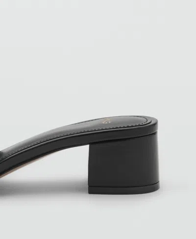 Mango Block-heel Sandals With Strap Black In Black