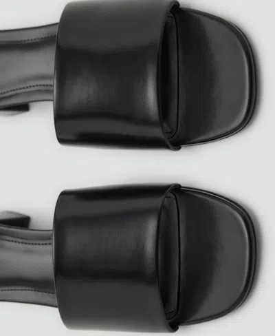 Mango Block-heel Sandals With Strap Black In Black