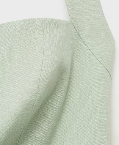Mango Linen Halter Jumpsuit Pastel Green In Green