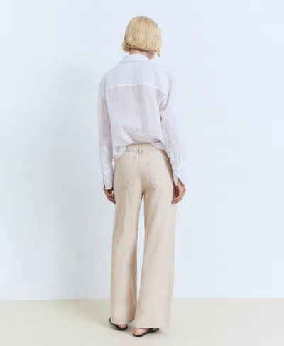 Mango Women's Straight-fit Mid-rise Denim Jeans In Neutral