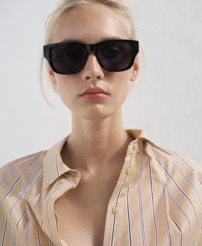 Mango Women's Short Sleeve Striped Shirt In Brown