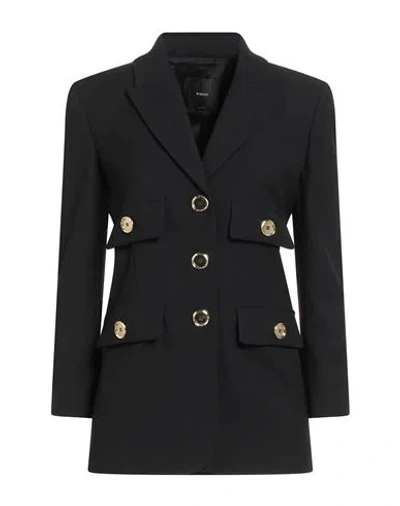 Pinko Woman Blazer Black Size 8 Polyester, Wool, Elastane In Black