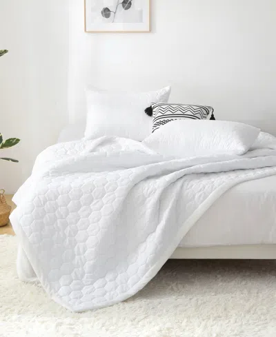 St. James Home Mini Honeycomb Down Alternative Blanket Set In White