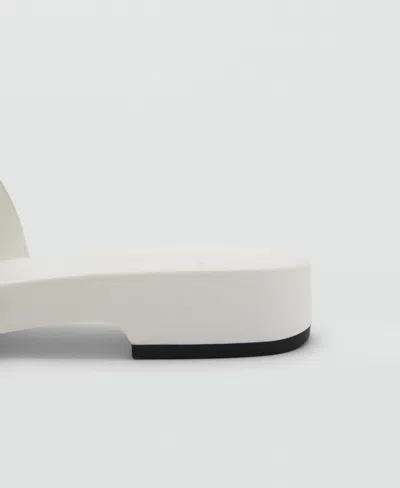 Mango Women's Studded Leather Sandals In White