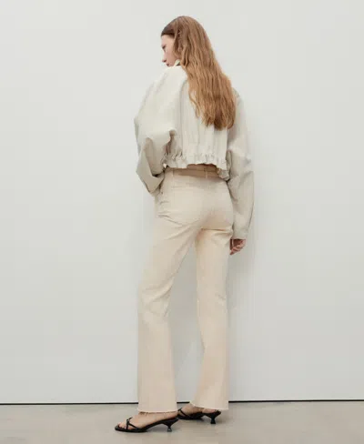 Mango Women's Sienna Flared Cropped Jeans In Neutral