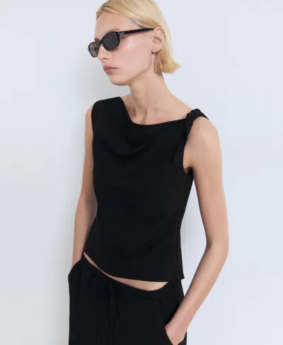 Mango Women's Drawstring Straight Pants In Black