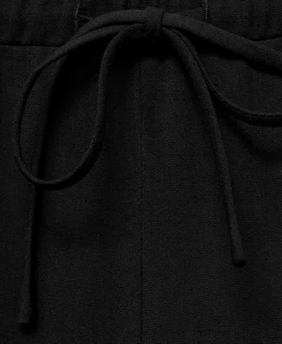 Mango Women's Drawstring Straight Pants In Black